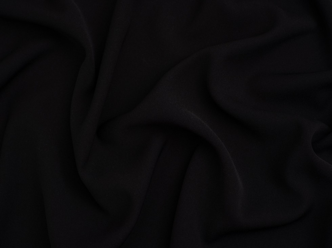 Minerva Core Range Prestige Polyester Crepe Fabric Black