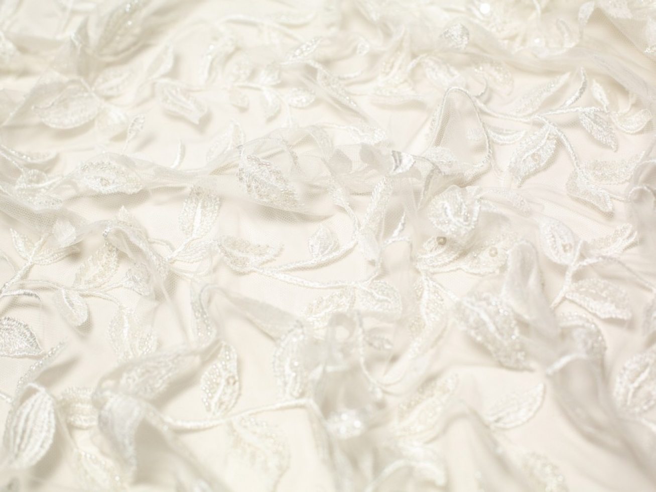 Minerva Core Range Roxanne Beaded Lace Fabric Porcelain