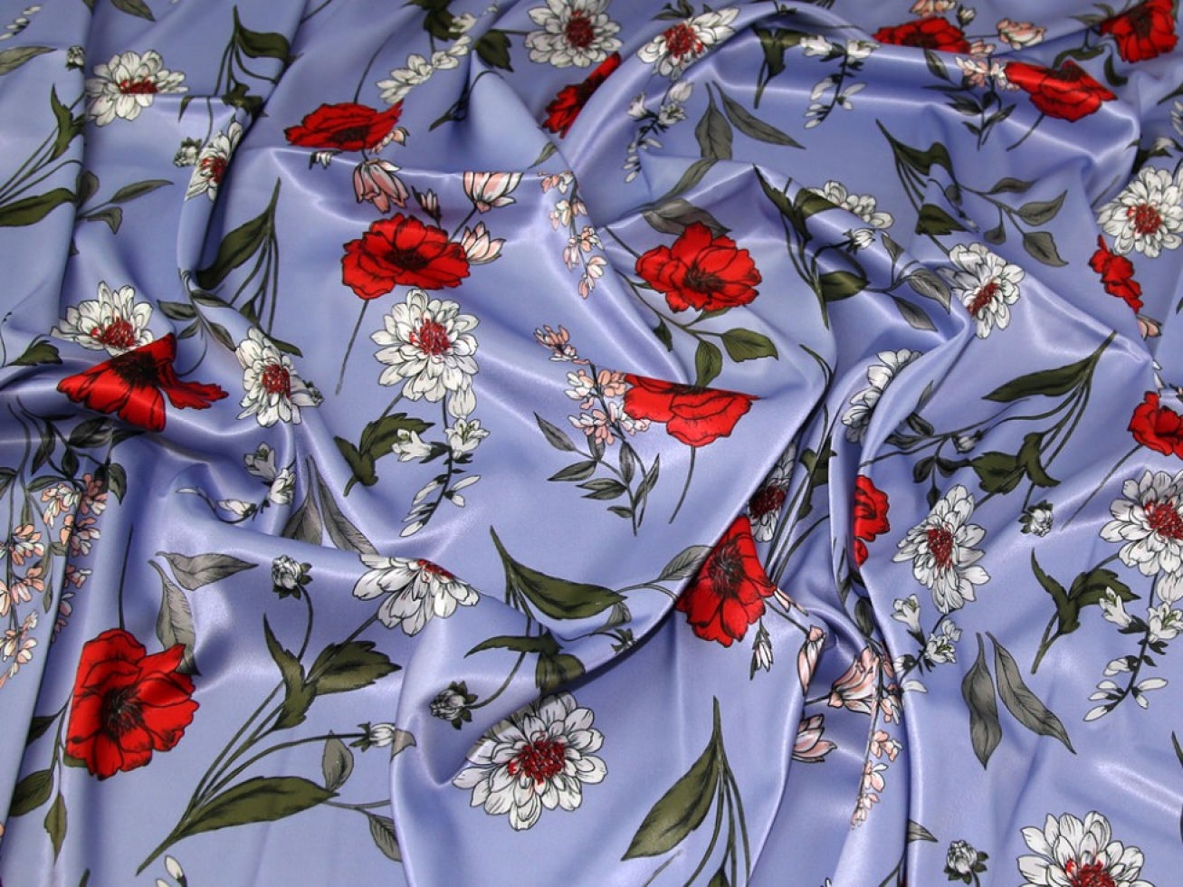 John Kaldor Santa Cruz Stretch Woven Satin Fabric Wedgewood