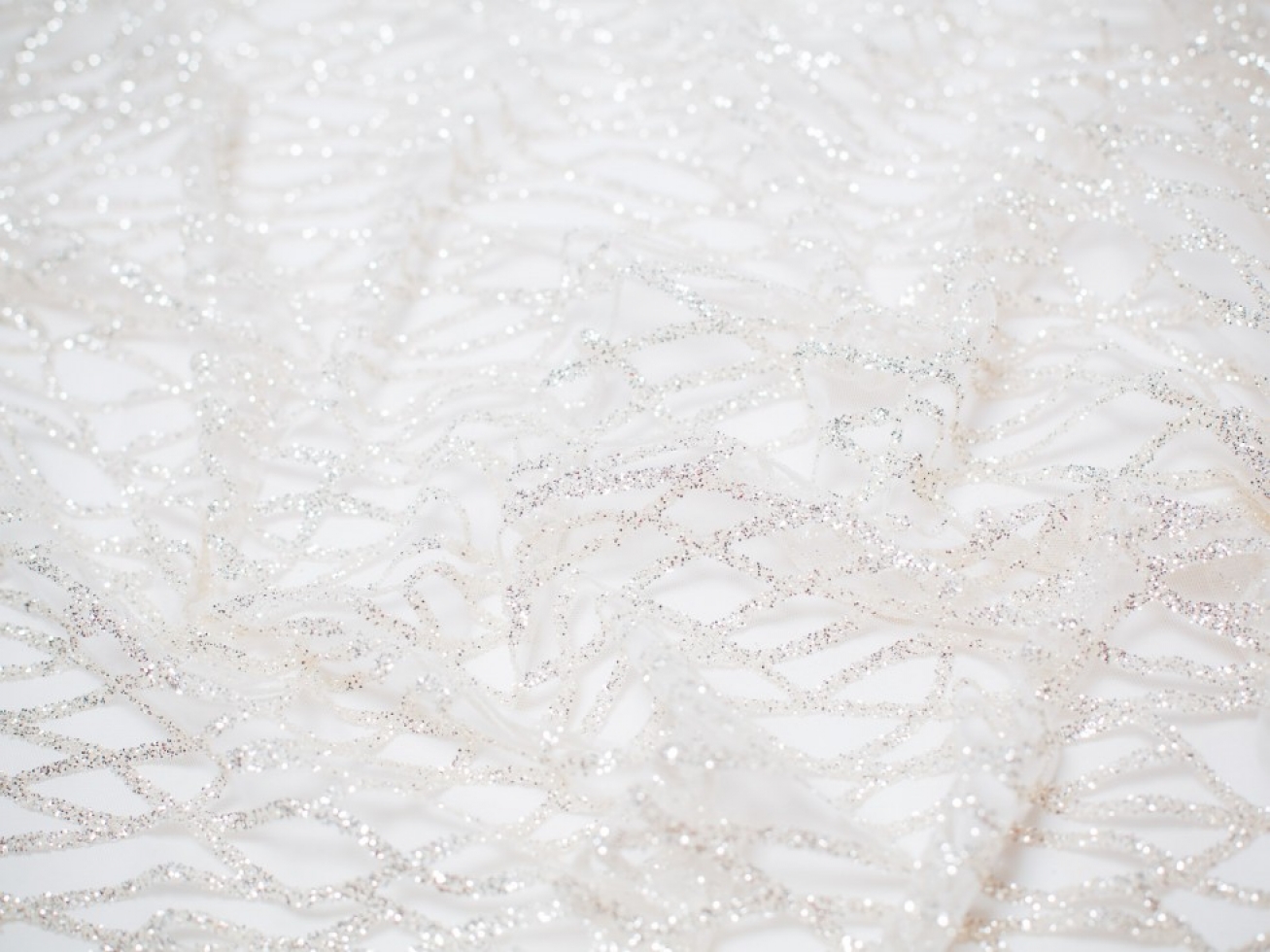Minerva Core Range Sparta Metallic Lace Fabric Ivory