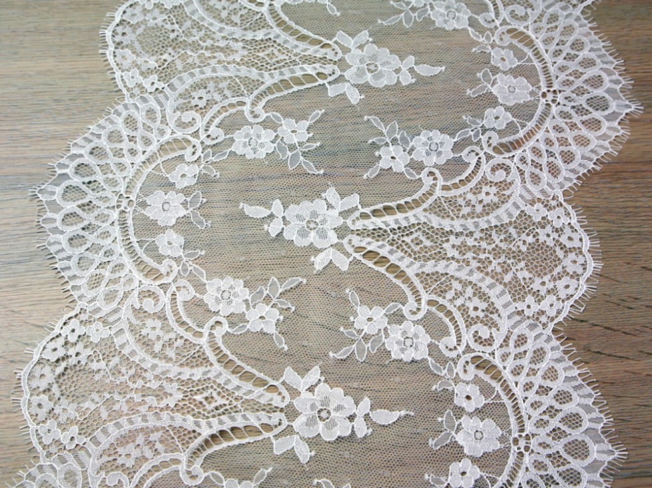 Extra Wide Lace Trim Ivory