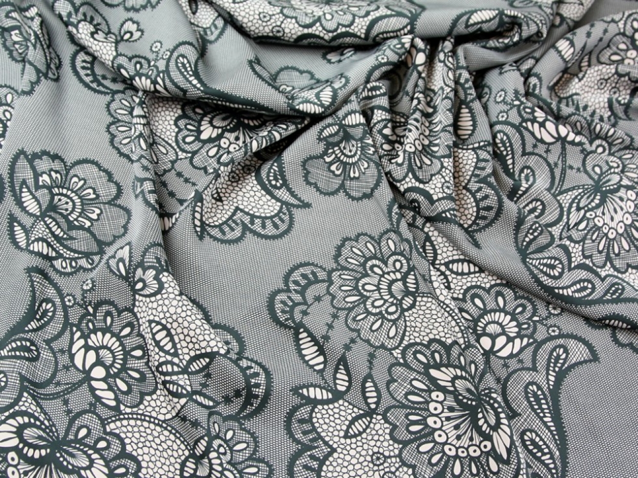 John Kaldor Ursula Stretch Woven Sateen Fabric Black & Beige
