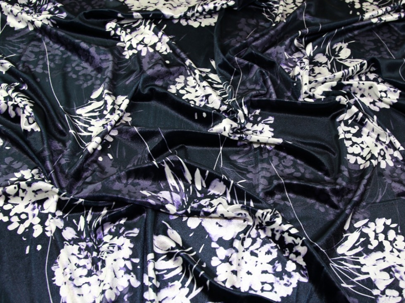 John Kaldor Velvet Stretch Knit Fabric Purple