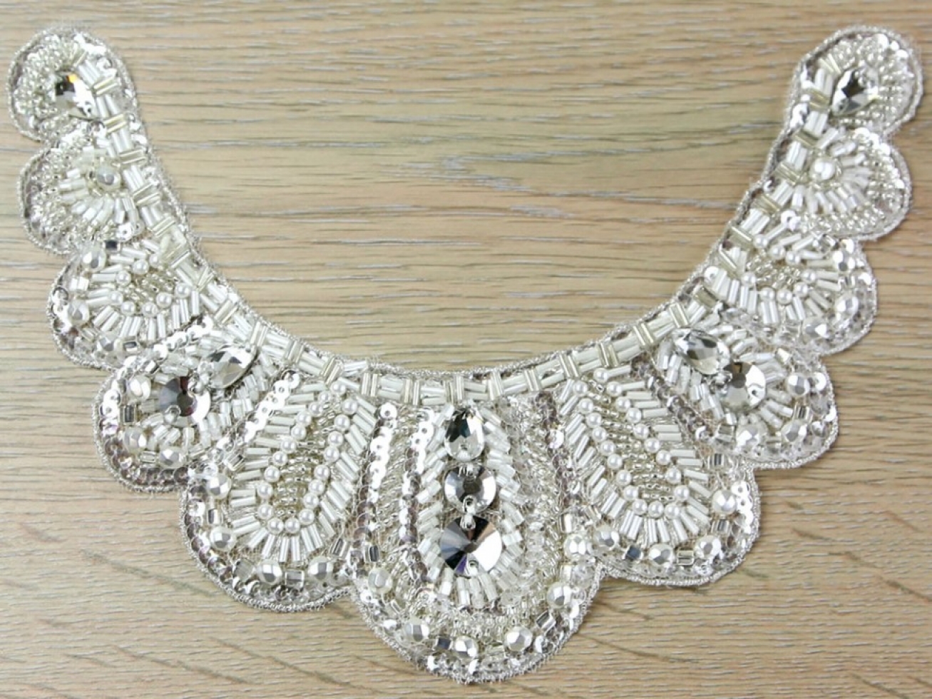 Diamante Crystal Appliques Ivory & Silver