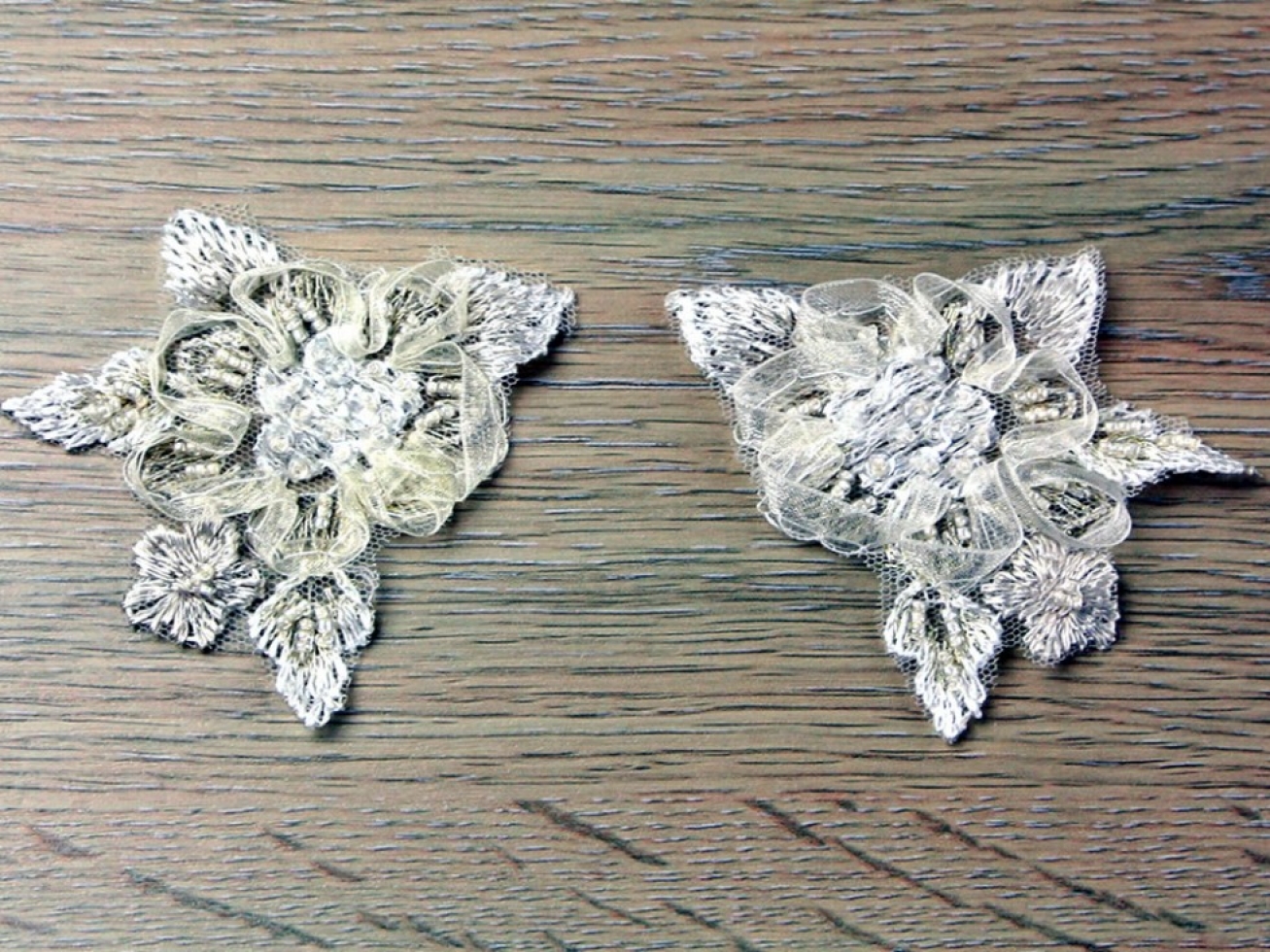Christina Floral Appliques Ivory
