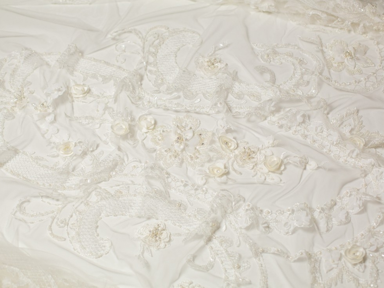 Minerva Core Range Caroline Lace Fabric Panel Ivory