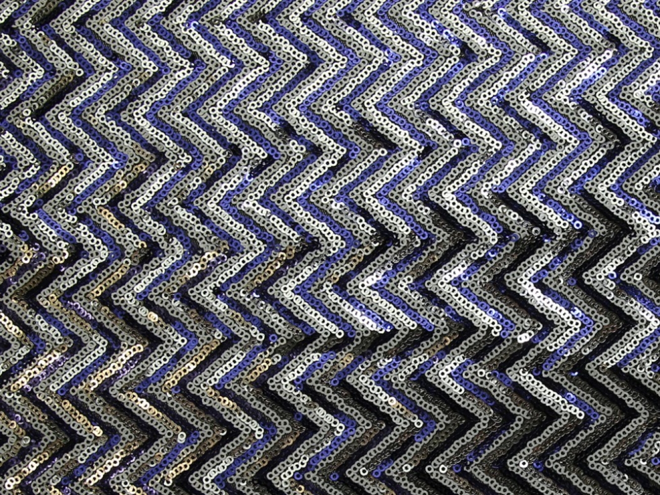 San Ramon Sequin Mesh Fabric Blue