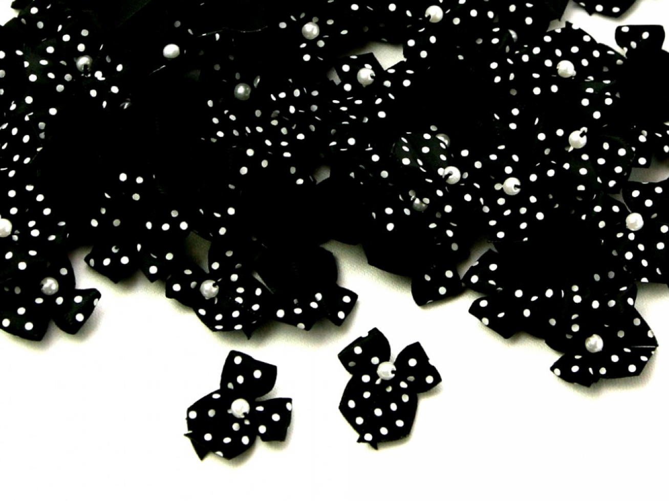 Polka Dot Ribbon Bows Black