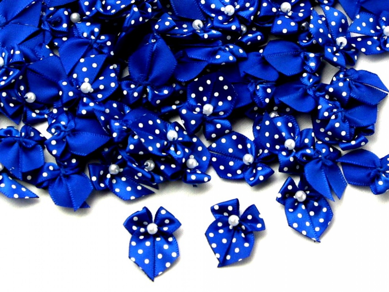 Polka Dot Ribbon Bows Royal Blue