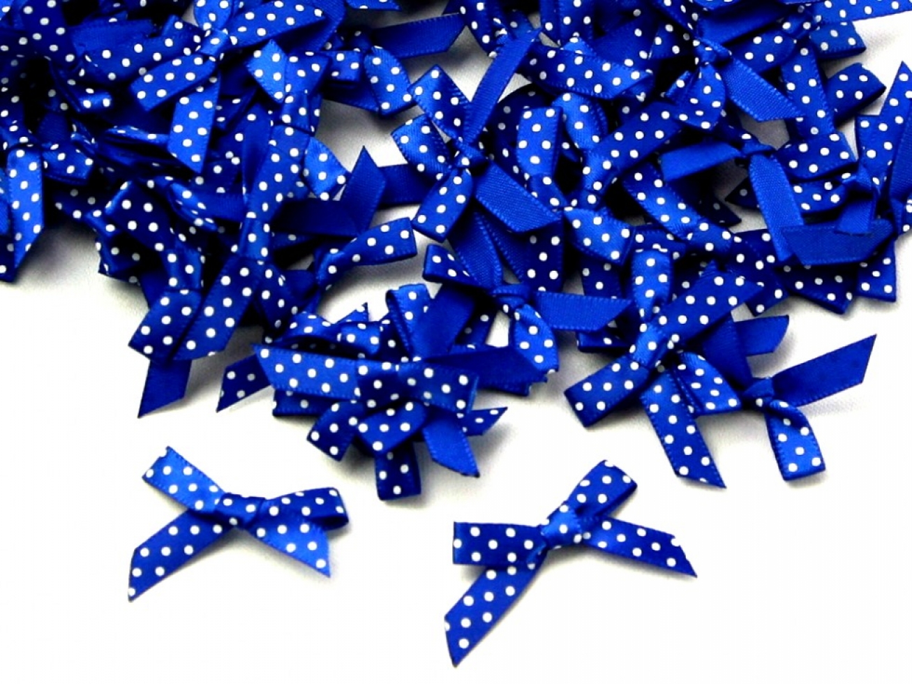 Polka Dot Satin Ribbon Bows Royal Blue