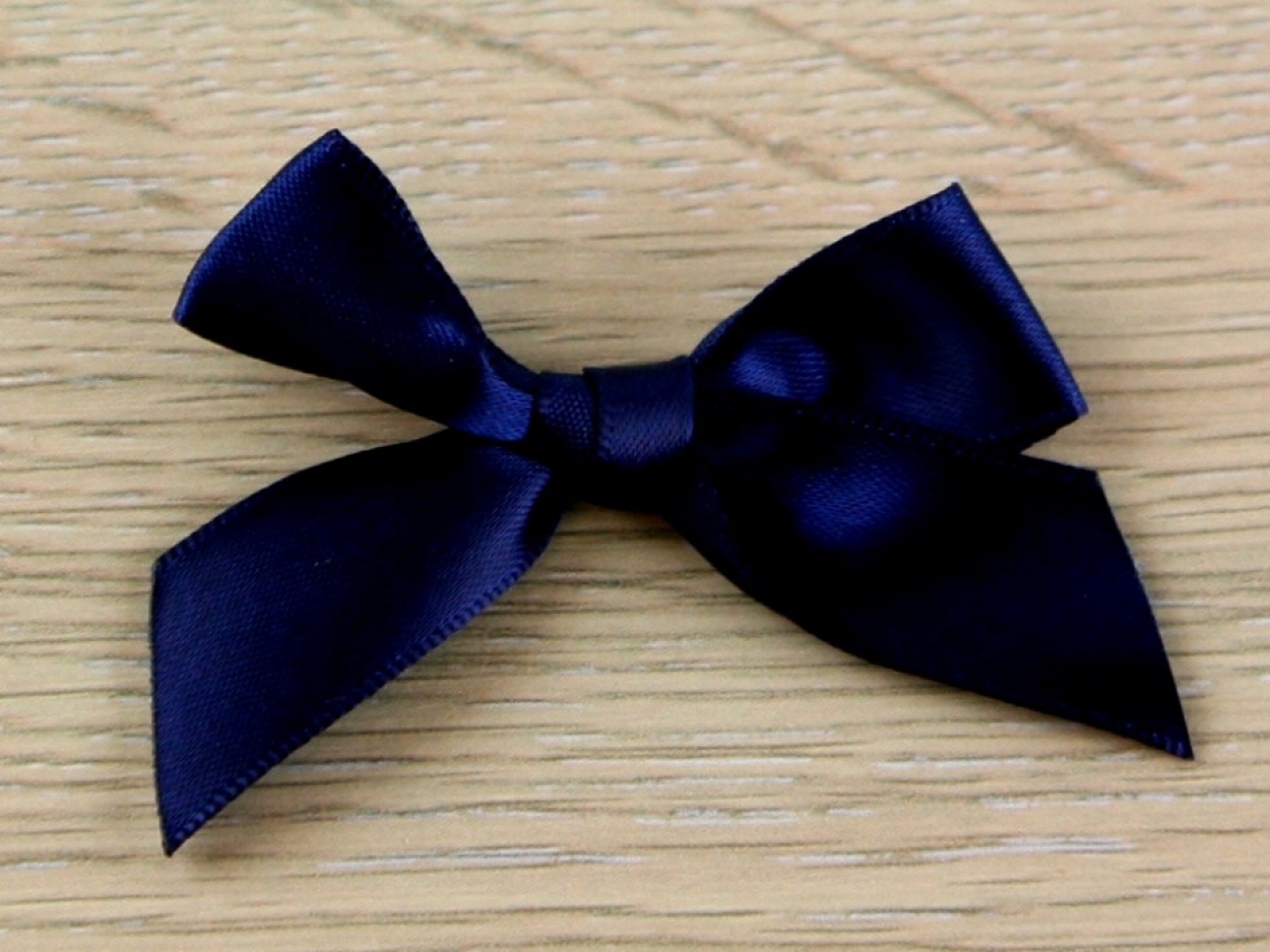 Large Satin Ribbon Bows Navy Blue