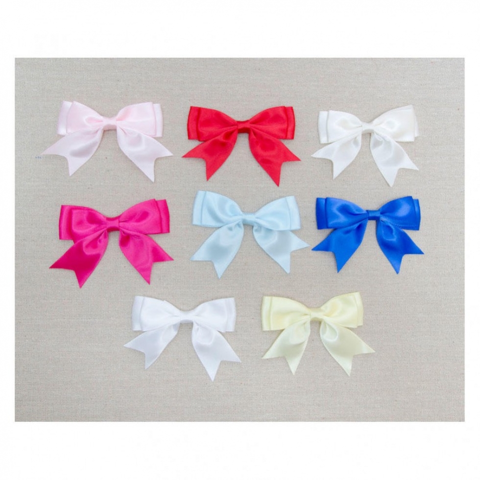 Single Satin Double Bows Tan