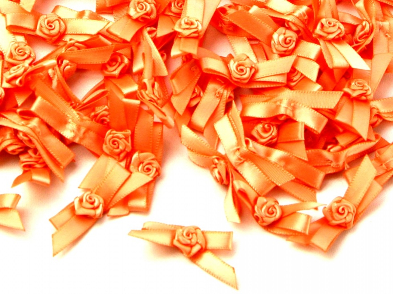 Ribbon Bows With Rose Dark Peach