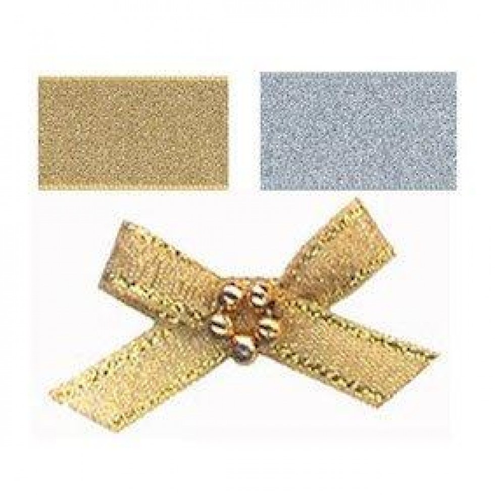Ribbon Bow With Pearls Silver