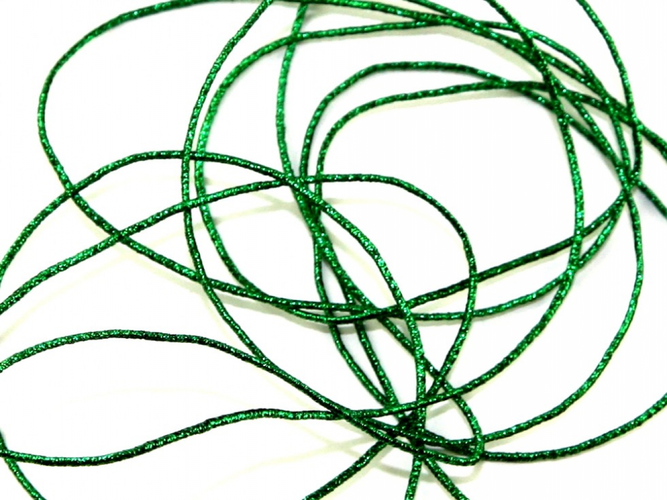 Round Metallic Elastic Cord Green
