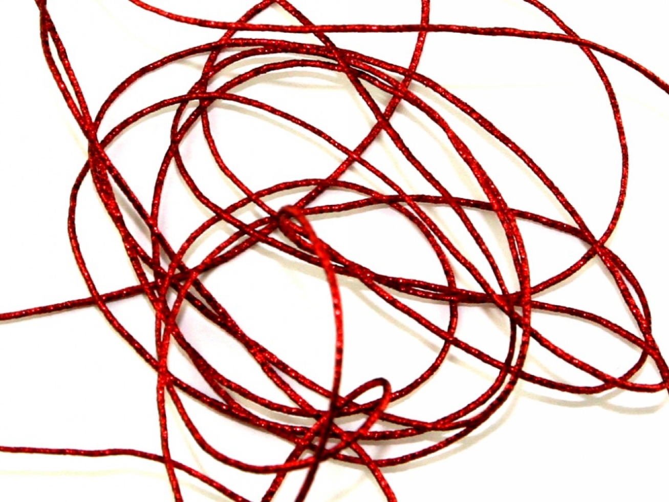 Round Metallic Elastic Cord Red