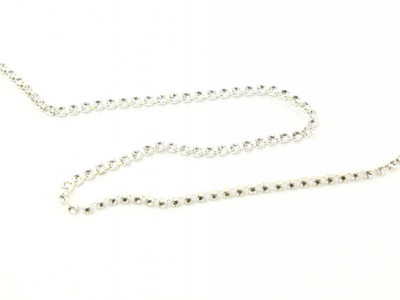 Crystal Diamante Trim Silver