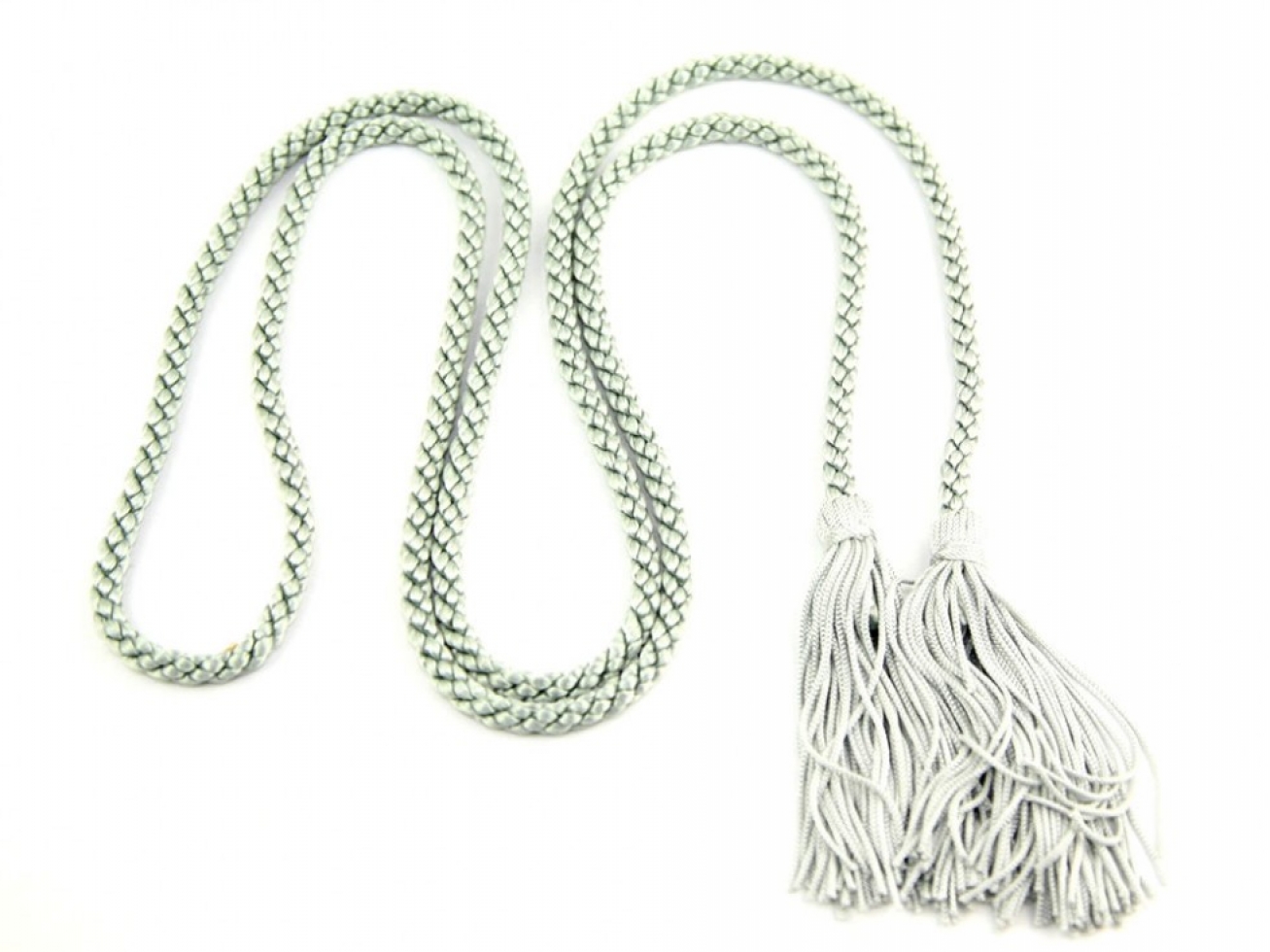 Dressing Gown Cord With Tassels Silver Grey