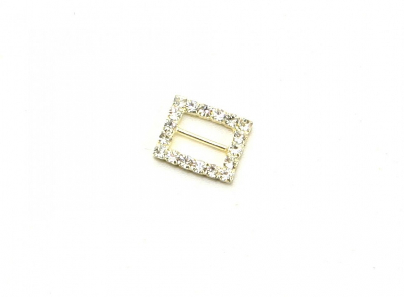 Rectangle Diamante Buckle Silver