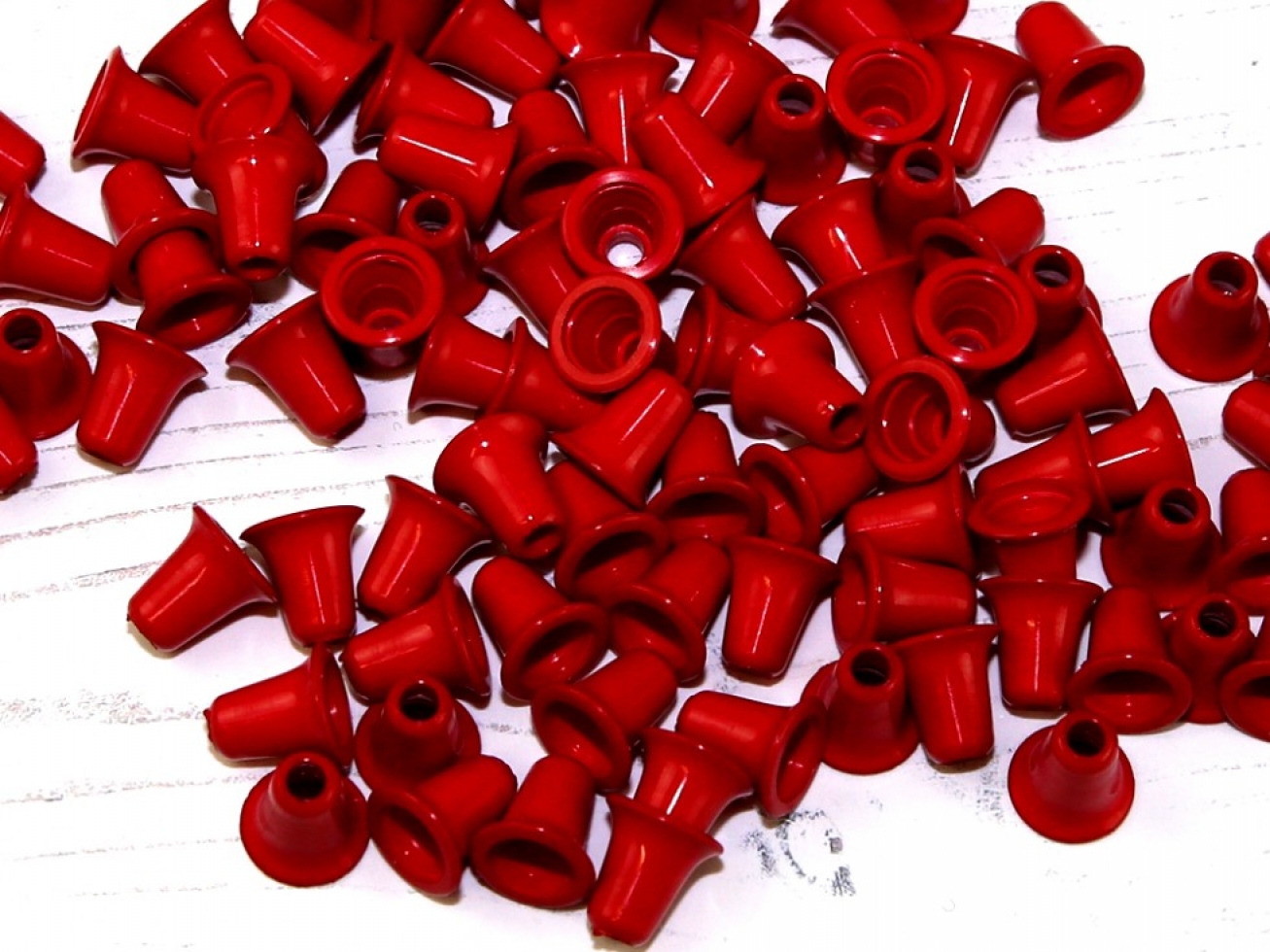 Crown Bell Shape Cord Ends Red