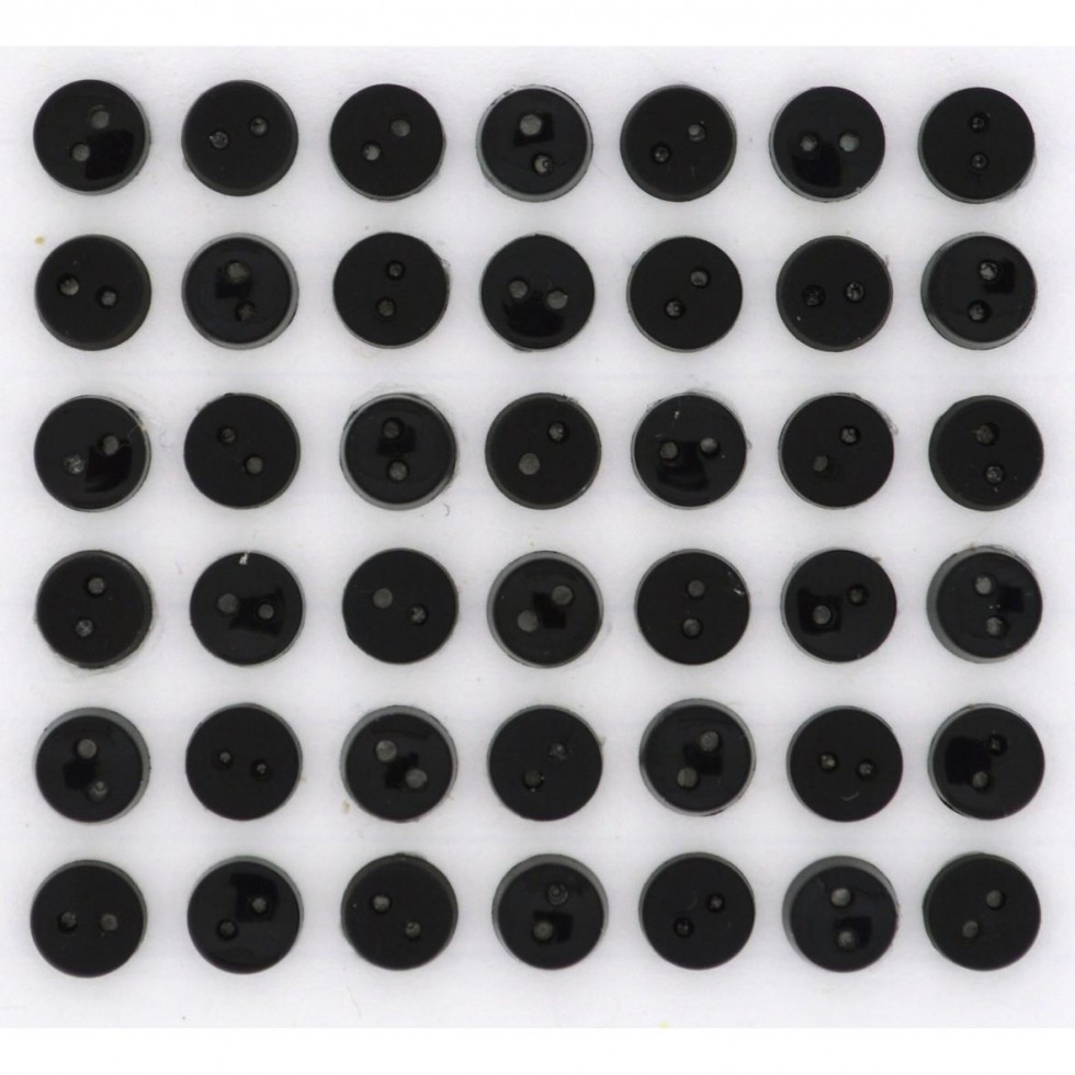 Dress It Up Round Mini Buttons Black