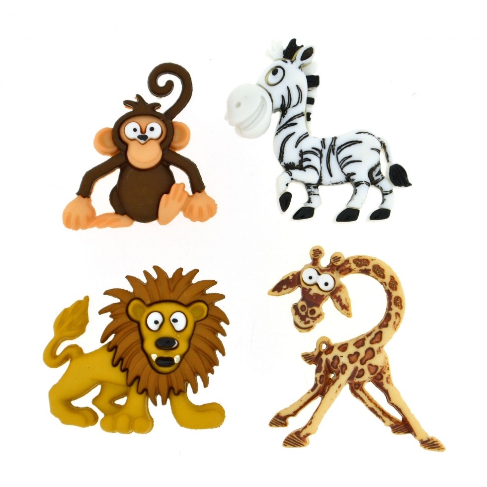 Dress It Up Silly Safari Buttons