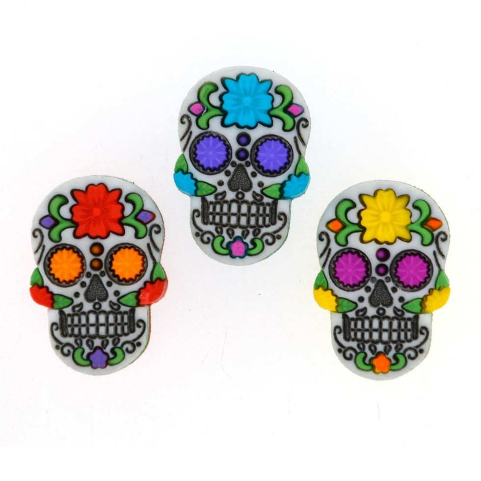 Dress It Up Sugar Skulls Buttons