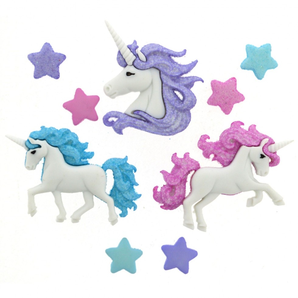 Dress It Up Magical Unicorns Buttons