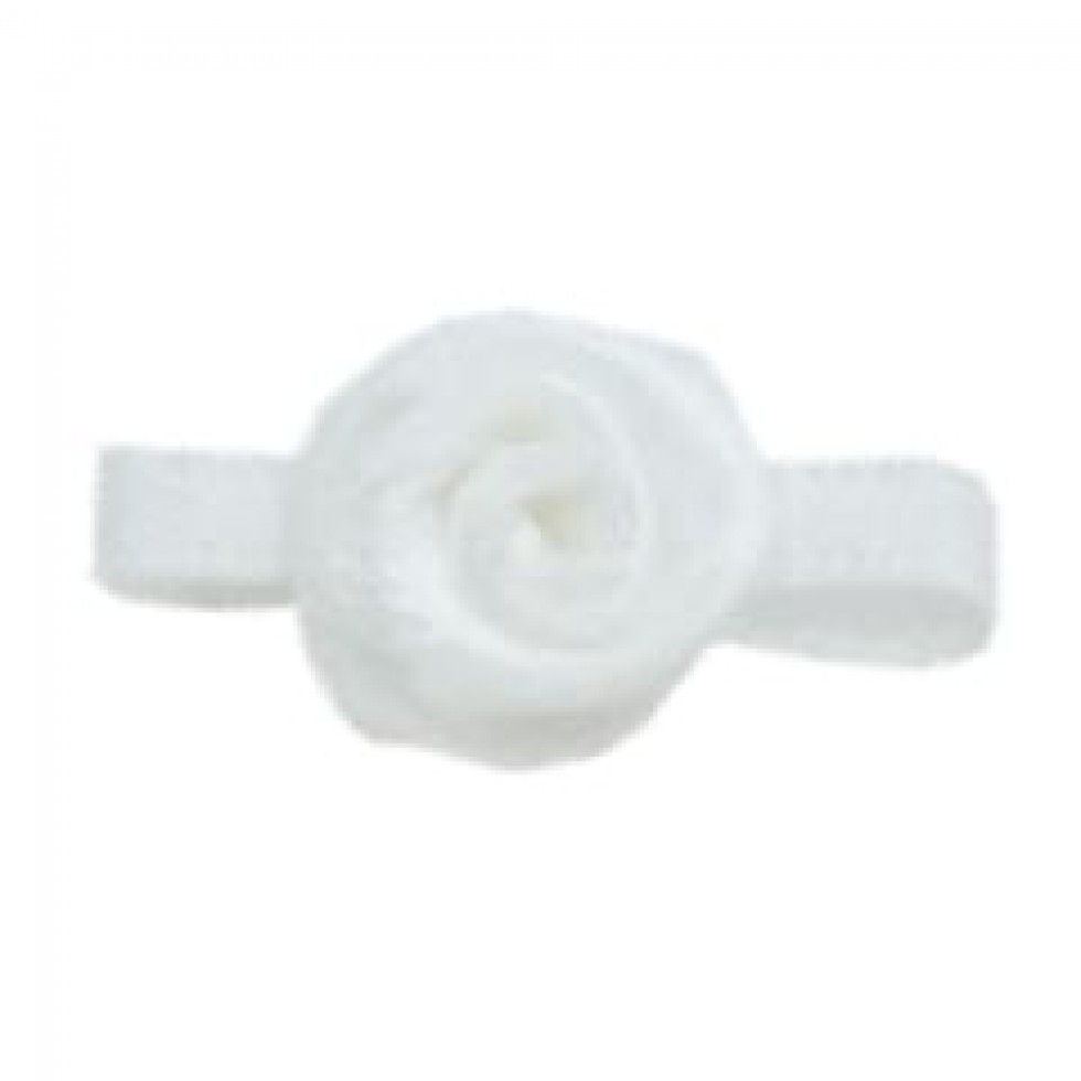Small Ribbon Roses White Solid