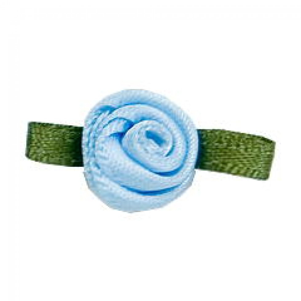 Small Ribbon Roses Light Blue