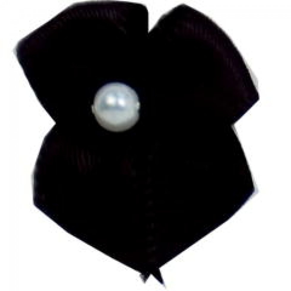 Ribbon Bows With Pearl Black
