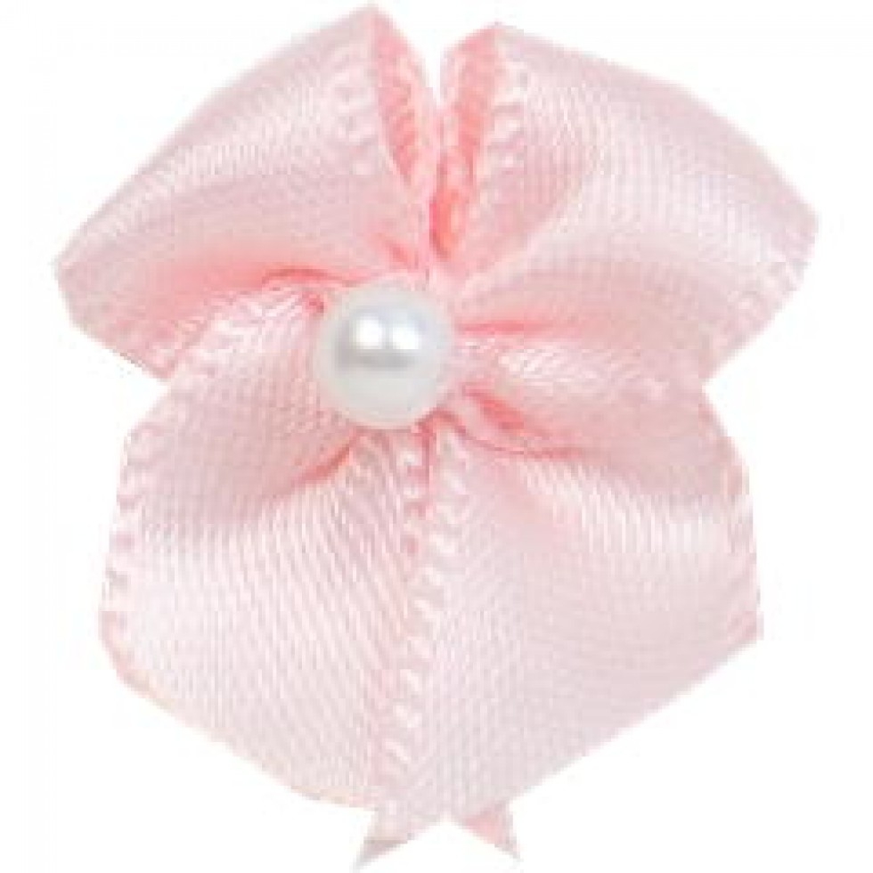 Ribbon Bows With Pearl Pale Pink