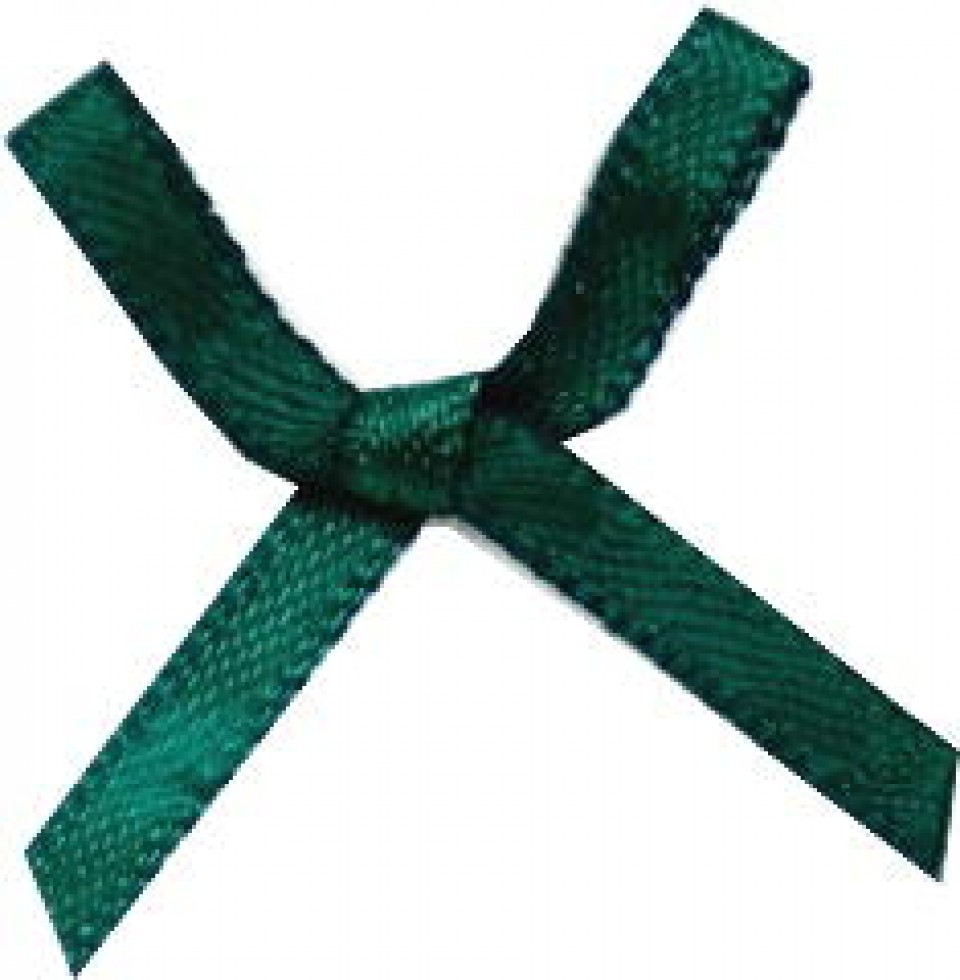 Mini Ribbon Bows Bottle Green