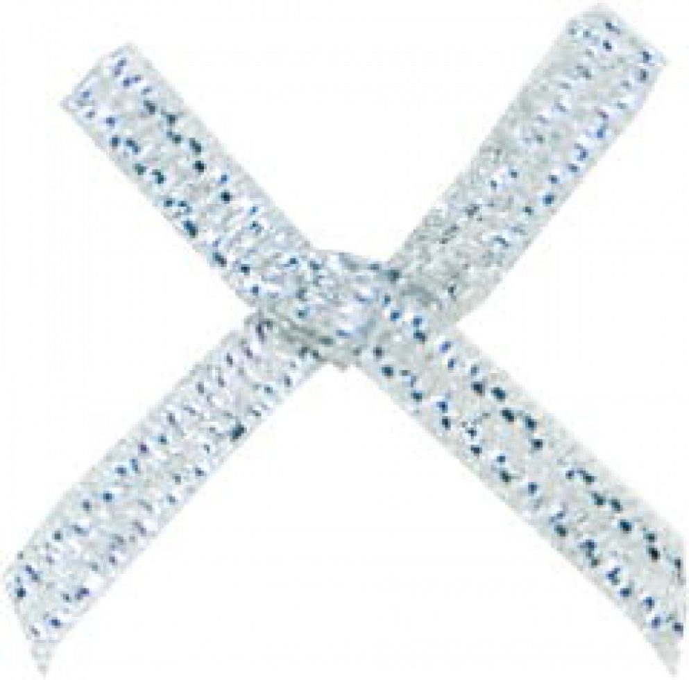 Mini Ribbon Bows Silver