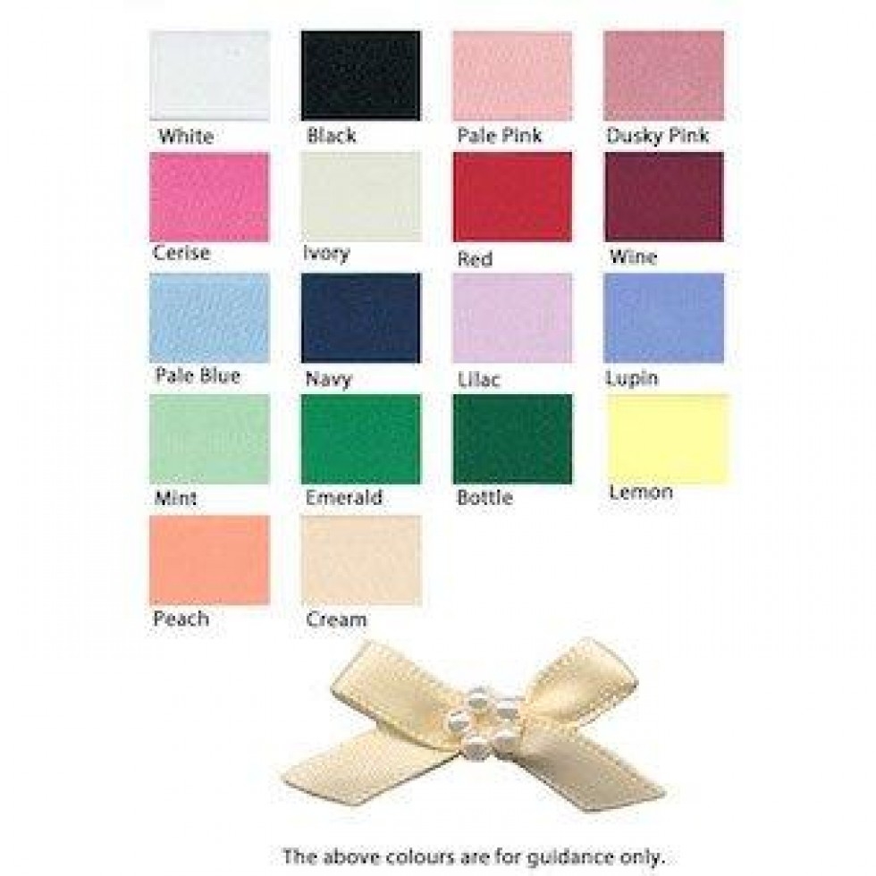 Ribbon Bow With Pearls Dusky Pink