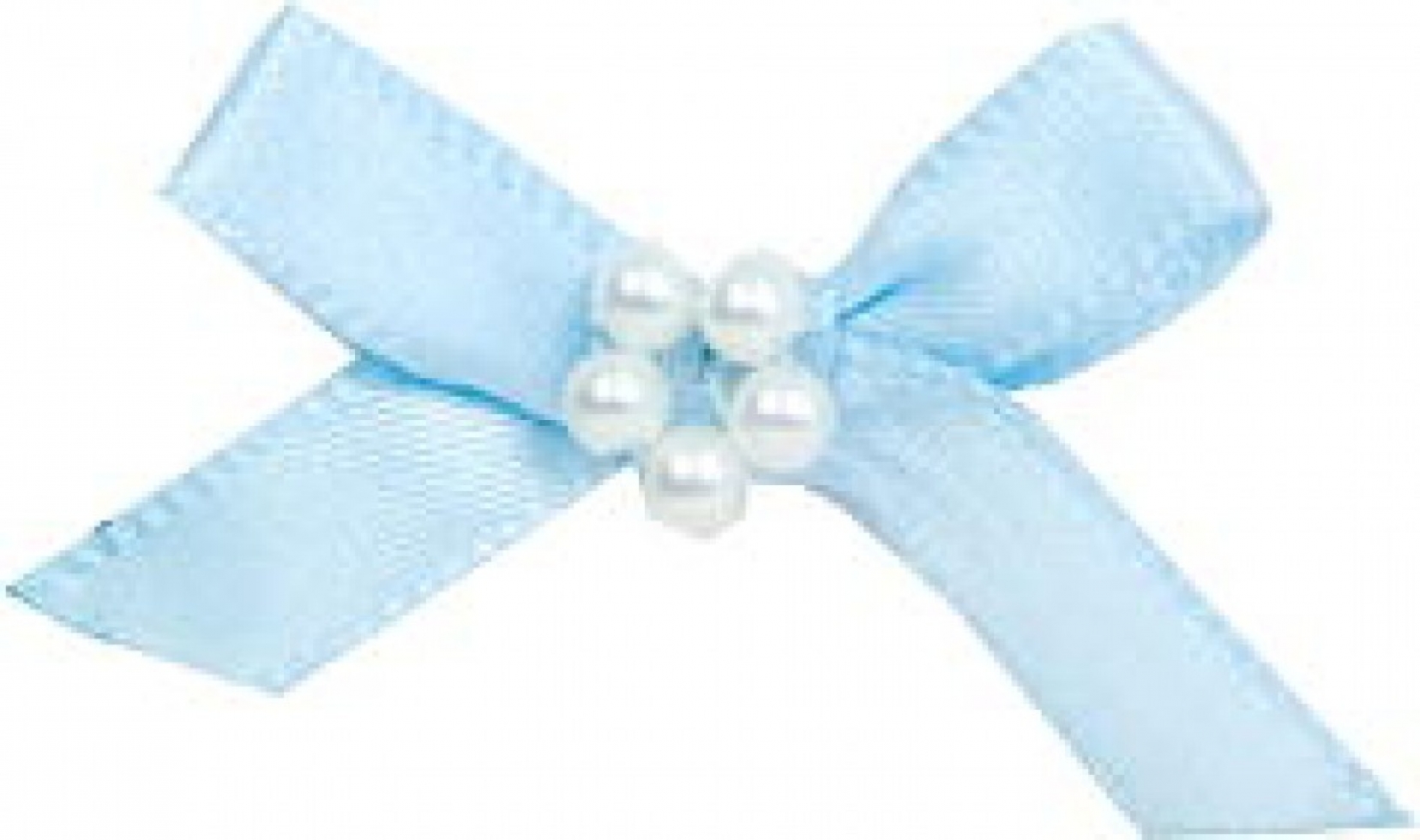 Ribbon Bow With Pearls Light Blue
