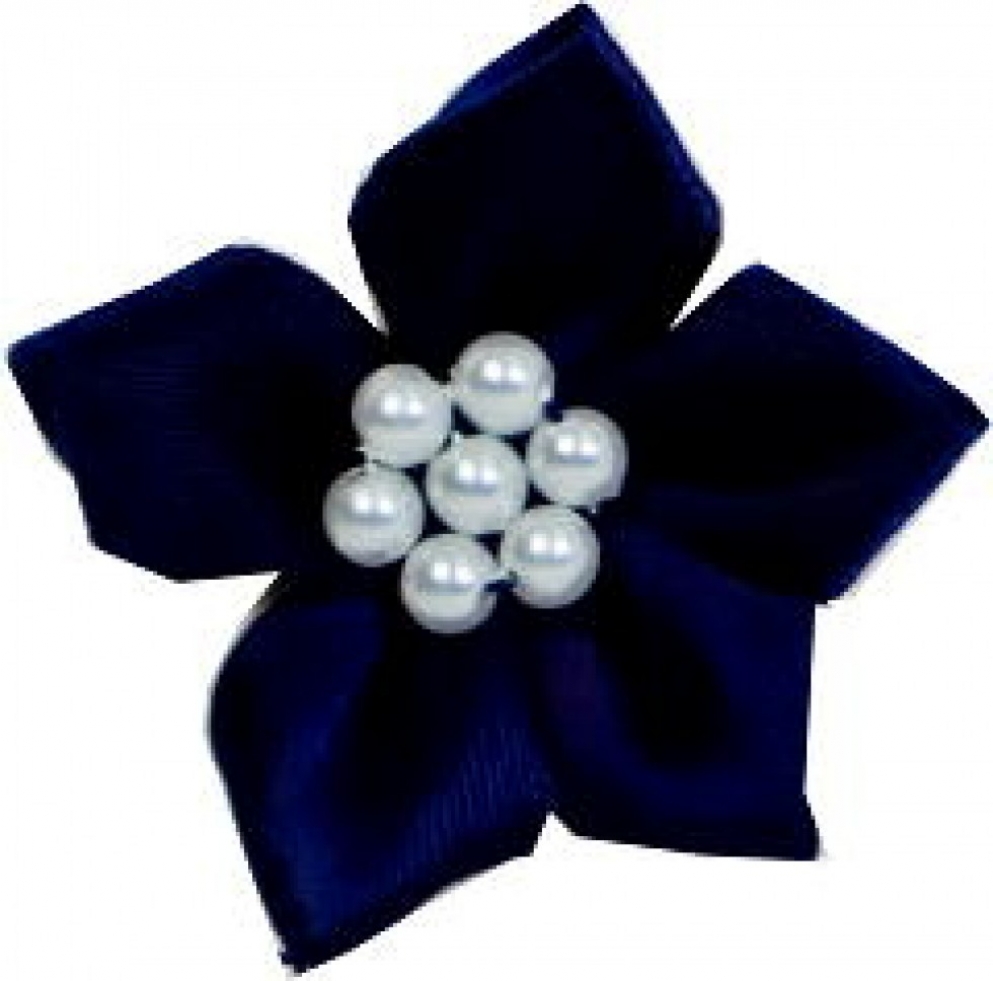 Satin Ribbon Stars Navy Blue