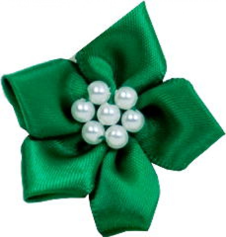 Satin Ribbon Stars Emerald Green