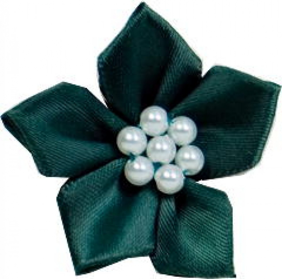 Satin Ribbon Stars Bottle Green