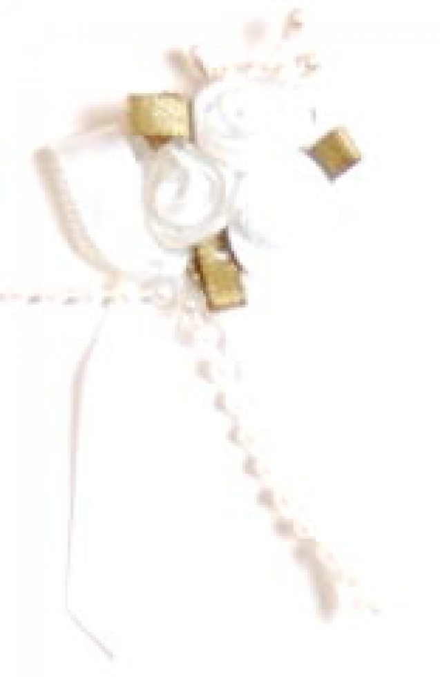 Rose on Ribbon Bow White Solid