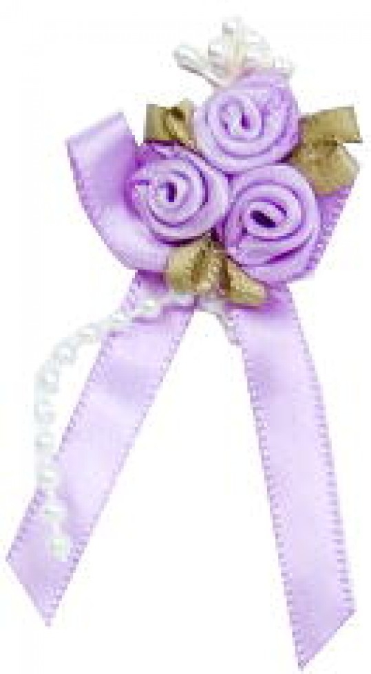 Rose on Ribbon Bow Lilac