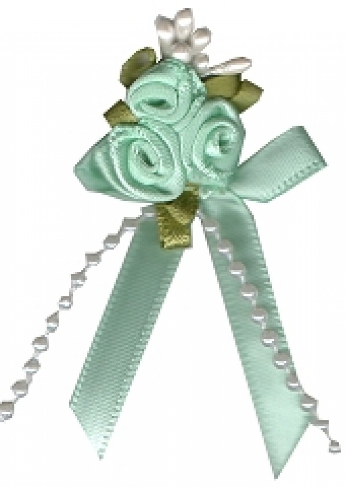 Rose on Ribbon Bow Mint