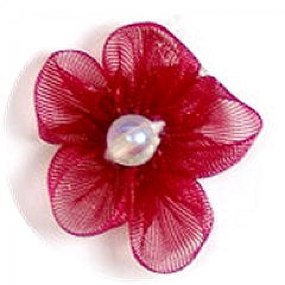 Chiffon Ribbon Flowers Wine