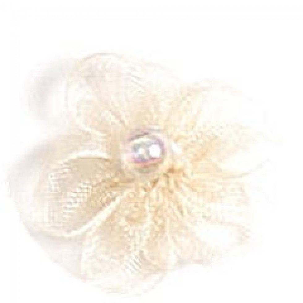 Chiffon Ribbon Flowers Cream