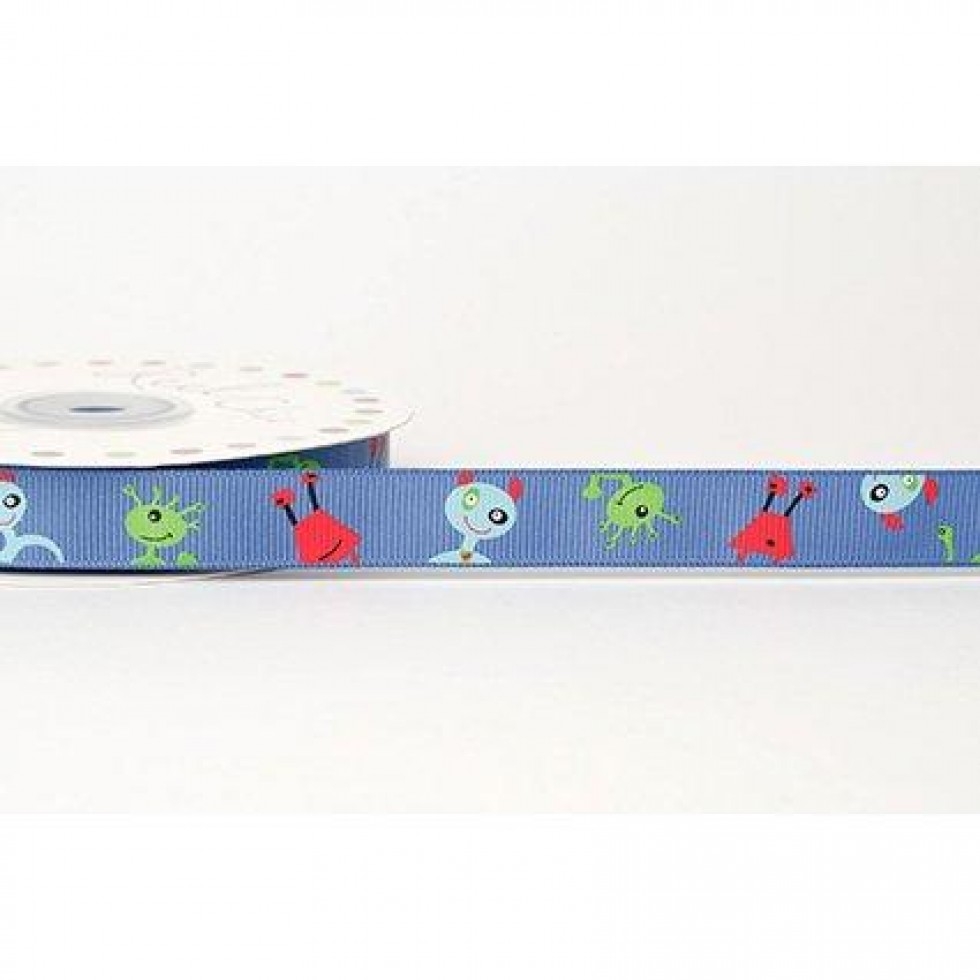 Reel Chic Alien Grosgrain Ribbon Blue