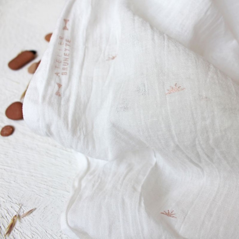 Atelier Brunette Sunset Cotton Crepe Fabric Off White