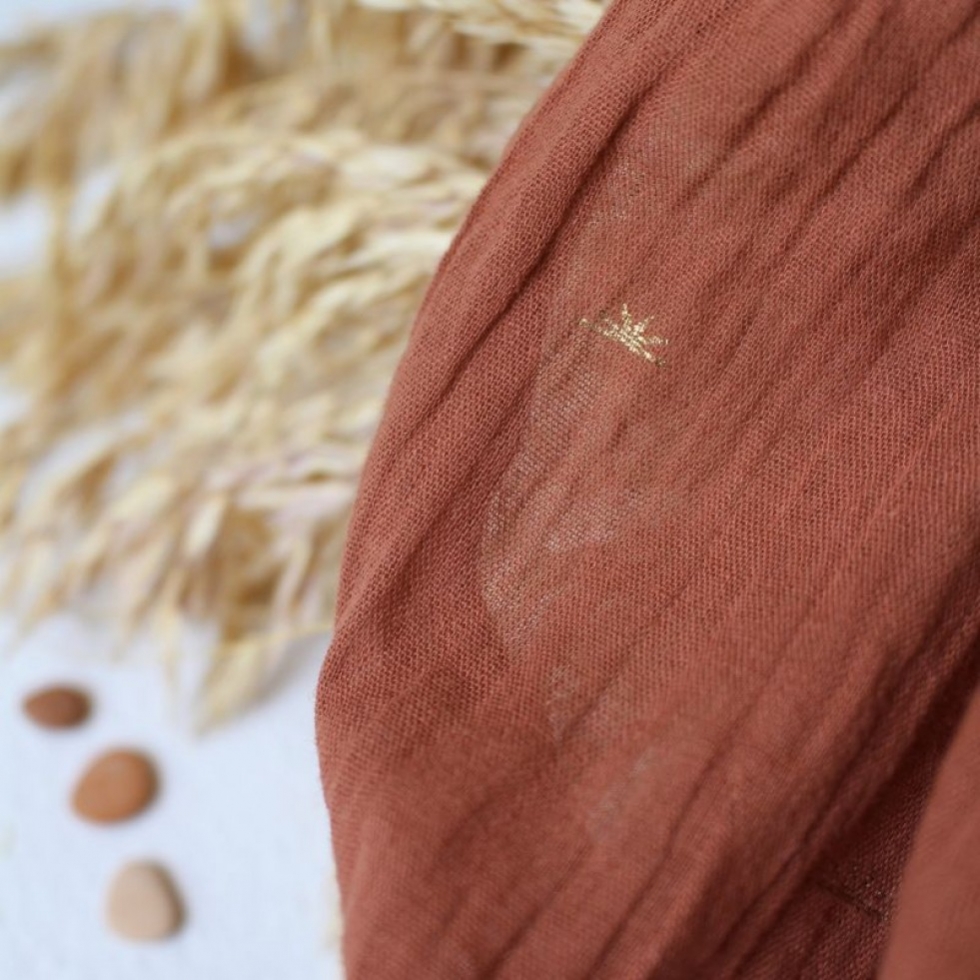 Atelier Brunette Sunset Cotton Crepe Fabric Chestnut