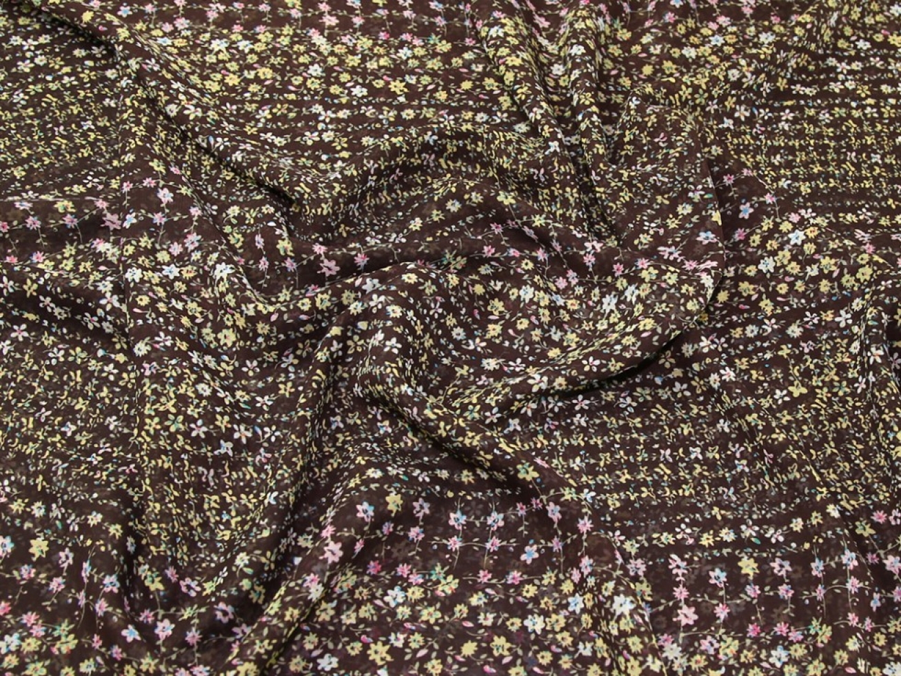 Sheer Chiffon Fabric Brown