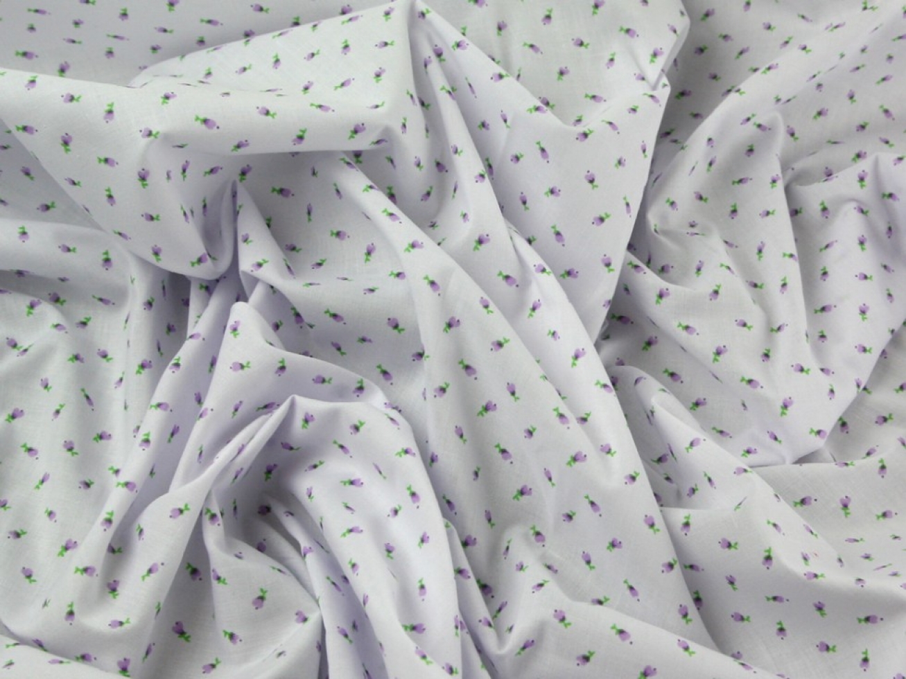 Printed Polycotton Fabric Purple