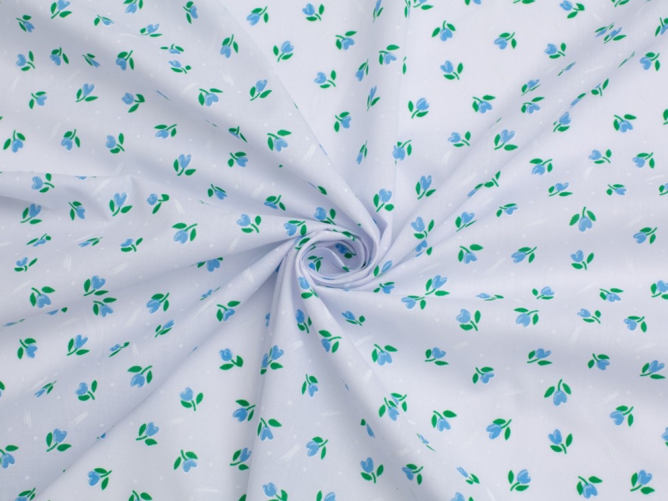 Printed Polycotton Fabric Blue
